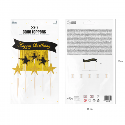 Topper ZŁOTE KRYSZTAŁY Ozdoba na tort