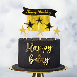 Alles Gute zum Geburtstag Acryl Gold dekorative Topper