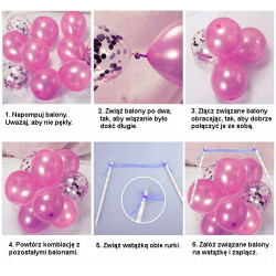 Balonowy topper Niebieskie Białe Złote 10 szt Balony