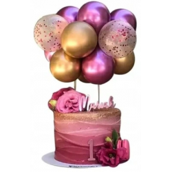 Balonowy topper Różowe Złote 10 szt Balony