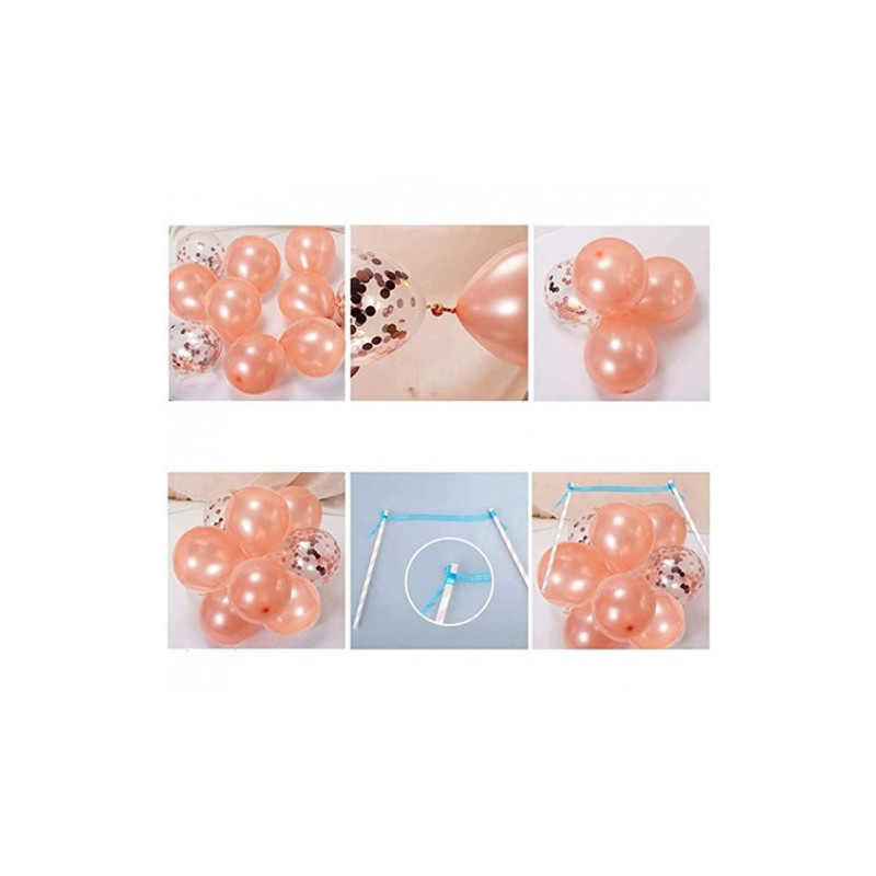 Zástera na balóny, zlatobiele, 10 ks, balóny