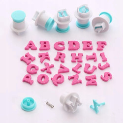 Stanzformen 2 cm Buchstaben und Ziffern 36 Stück