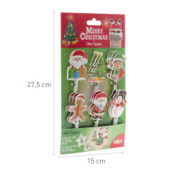 Pikery Świąteczne 30 szt. Mikołaj Choinka Elf Ciastek Bałwanek