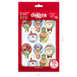 Dekoracje 20 szt. z opłatka Toppery waflowe Świąteczne