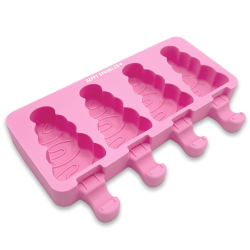 Silikon-Eiscremeform, dreieckige Weihnachtsbäume, 4 Mulden, Cakesicles