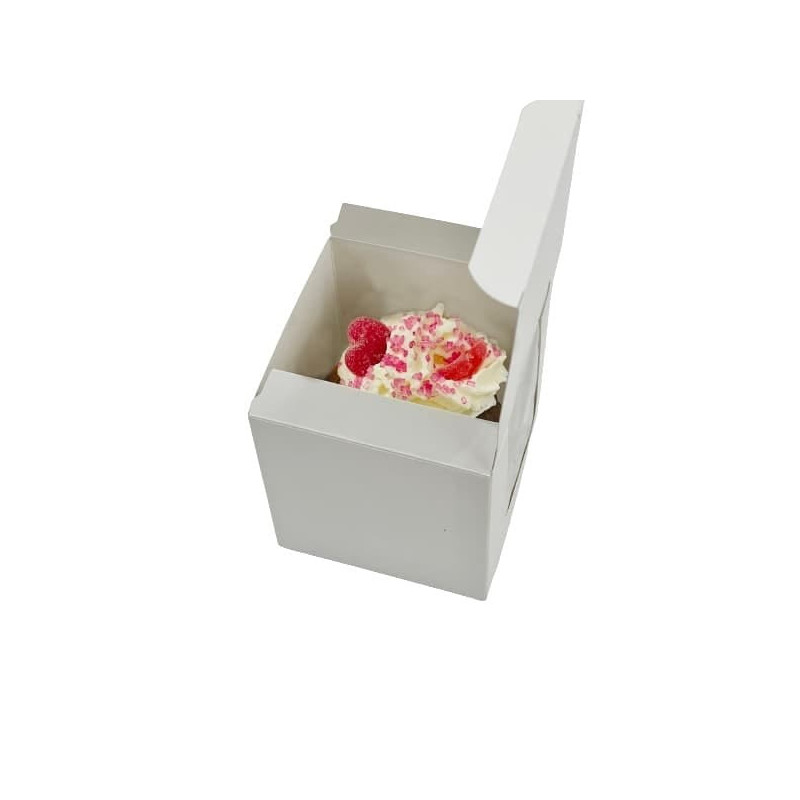 Opakowanie na 1 babeczkę BIAŁE z oknem 10 szt