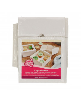 Opakowanie na 4 babeczki BIAŁE z oknem 25 szt