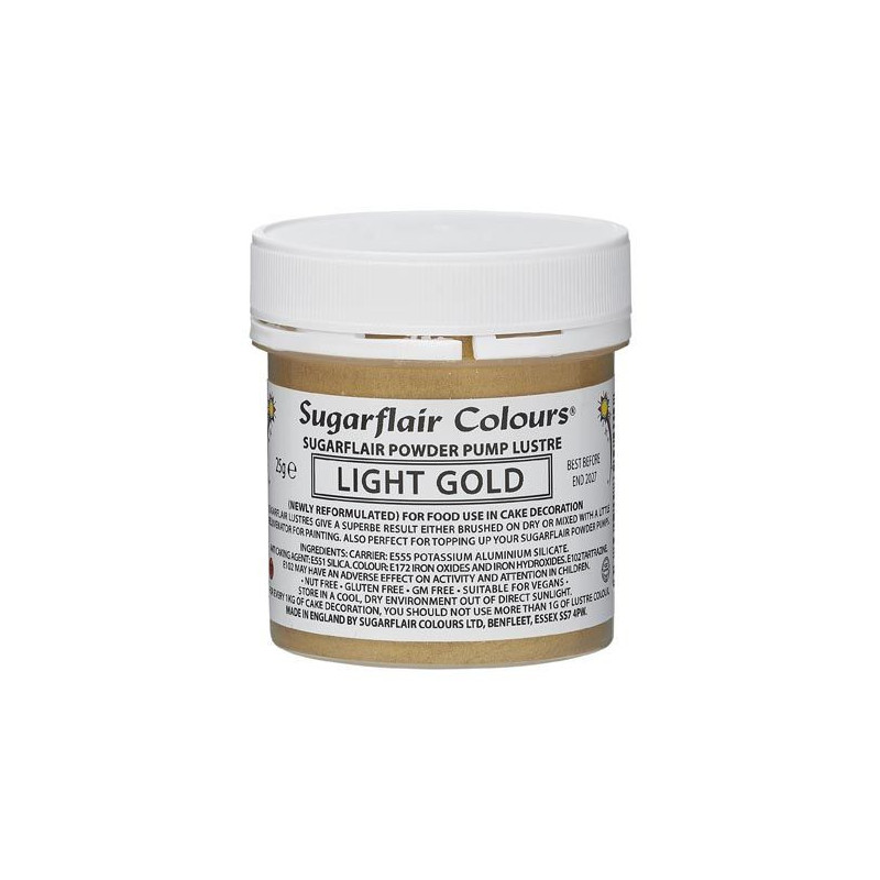 Sugarflair Gold Dusting Dye 4g without E171 Radiant Gold Bright Gold