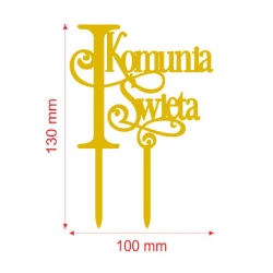 Topper PC Komunia Święta Akryl