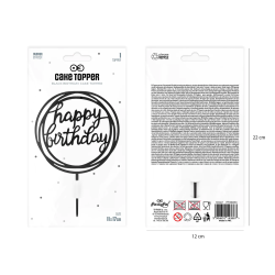 Topper Happy Birthday Acryl złoty