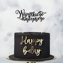 Topper LOVE - ZŁOTY Ozdoba na tort