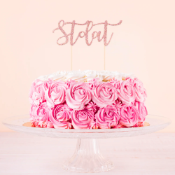 Topper Sto Lat Różowe Złoto Brokatowy