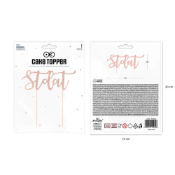 Topper Sto Lat Różowe Złoto Brokatowy