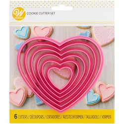 Wilton serca 3,3 cm, 5 cm, 6,5 cm, 8 cm, 9,5 cm, 11,5 cm 6 шт.
