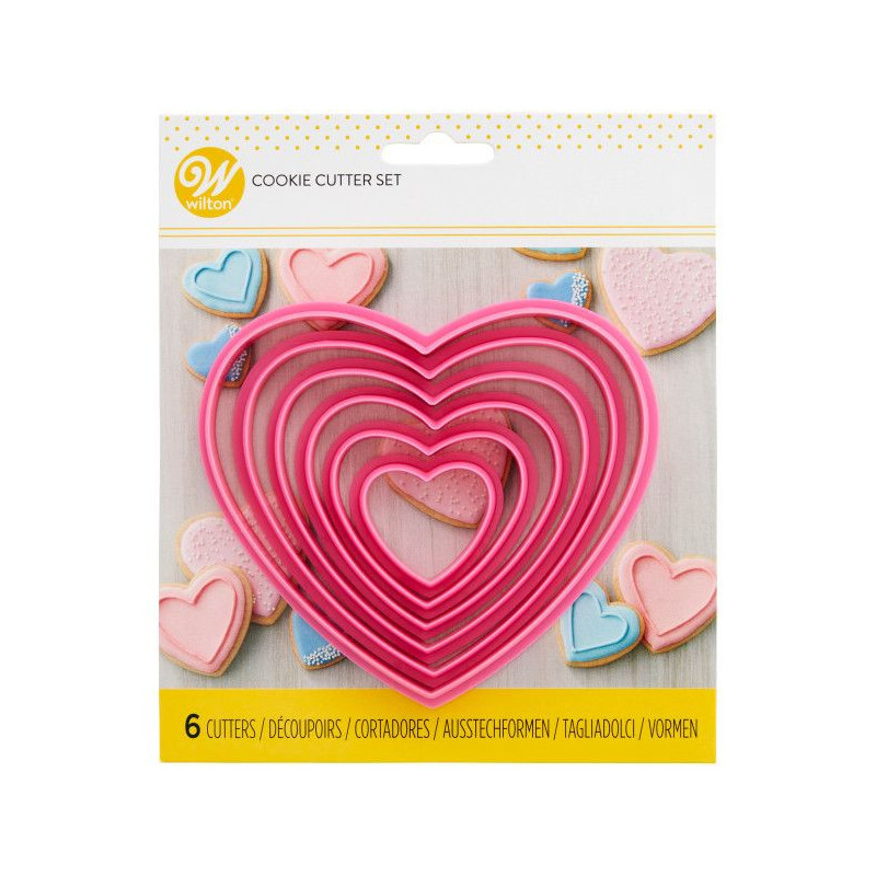 Wilton serca 3,3 cm, 5 cm, 6,5 cm, 8 cm, 9,5 cm, 11,5 cm 6 ks