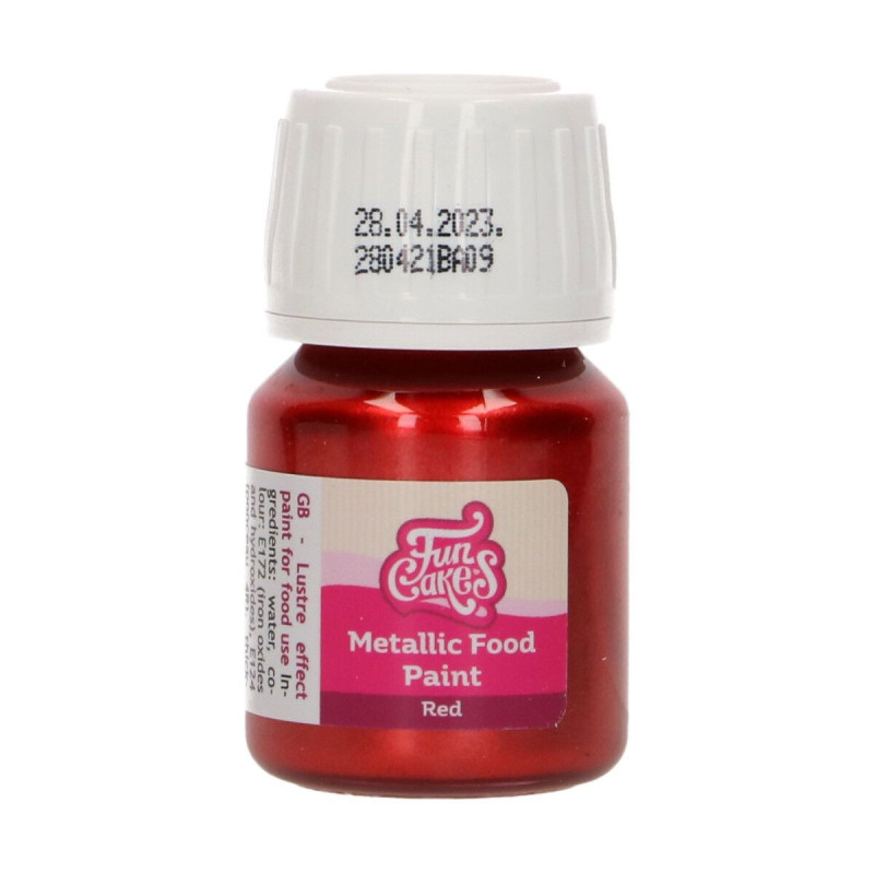 Farbka Fun Cakes Metaliczna CZERWONA 30ml