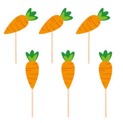CARROTS cupcake picks 6 pcs. Topper