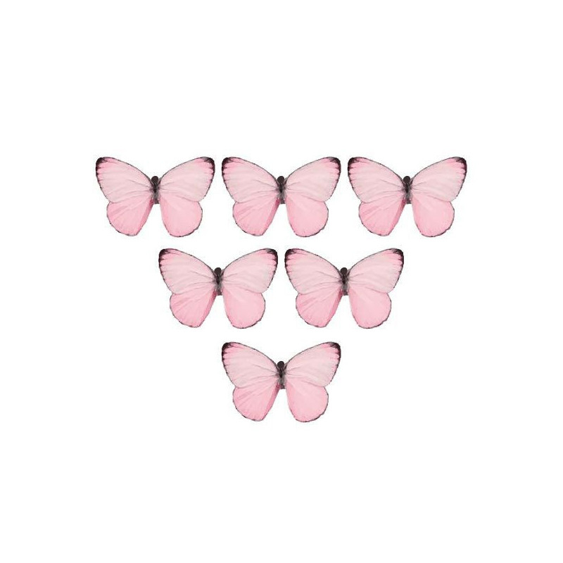 Motyle waflowe CC Różowe 22 szt Pastel Pink