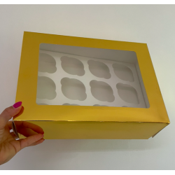 Packung für 12 Cupcakes WHITE 28x28 x 5 Stück.