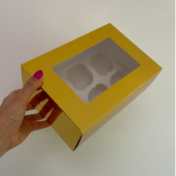 Package for 6 GOLD cupcakes, height 10,5 cm