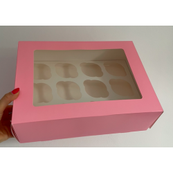 Packung für 12 Cupcakes WHITE 28x28 x 5 Stück.
