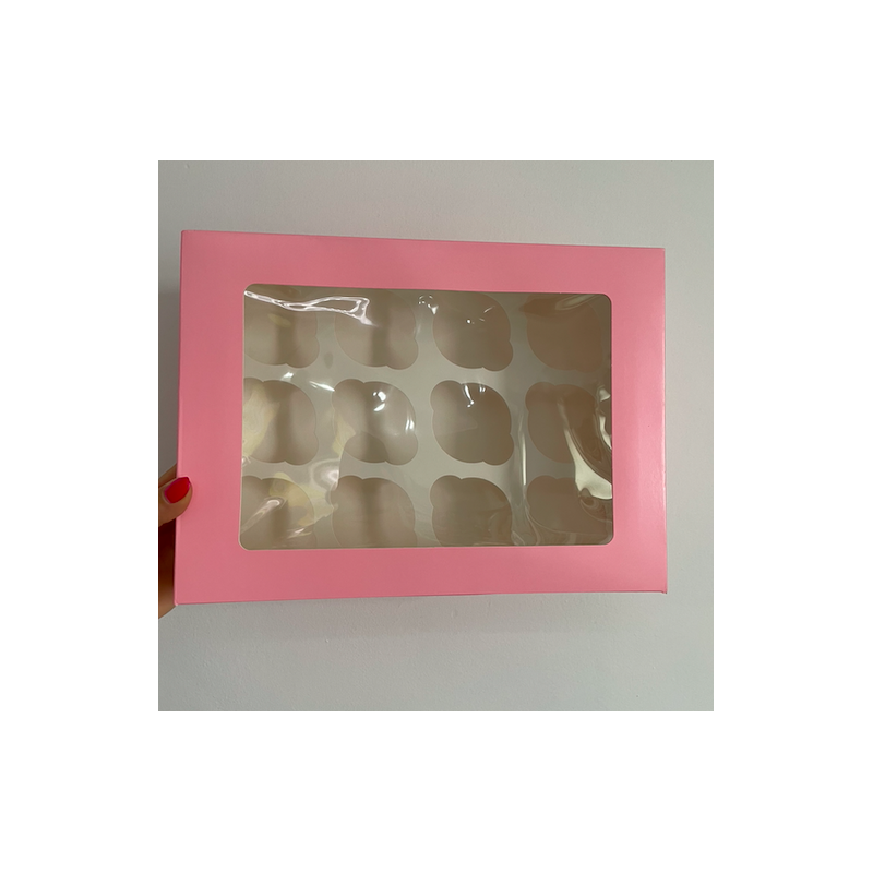 Packung für 12 Cupcakes WHITE 28x28 x 5 Stück.
