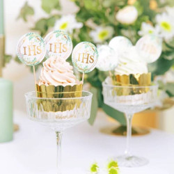 Pickers COMMUNION IHS Blätter Kuchendekoration 6 Stück.
