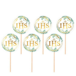IHS Kommunion Kuchen Dekorationen 6 Stk.