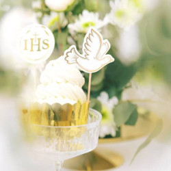 IHS Kommunion Kuchen Dekorationen 6 Stk.