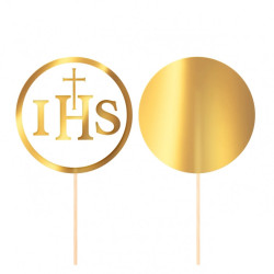 Topper KOMUNIA IHS Ozdoba na tort 13 cm