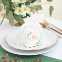 COMMUNION boxes, 6 pcs. Gold eucalyptus