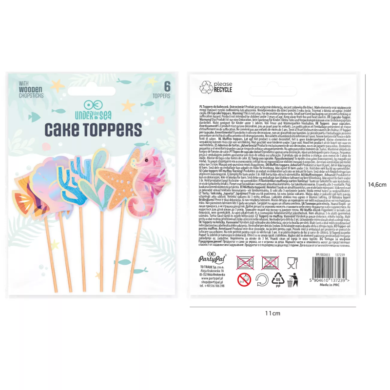 Cupcake picks Underwater World 6 pcs.