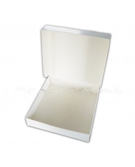 Opakowanie 30x30x6 cm Białe pudełko na tartę Tarta