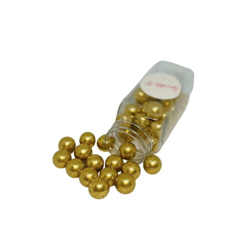 Sprinklerové zlaté guľôčky 14 mm 100 g