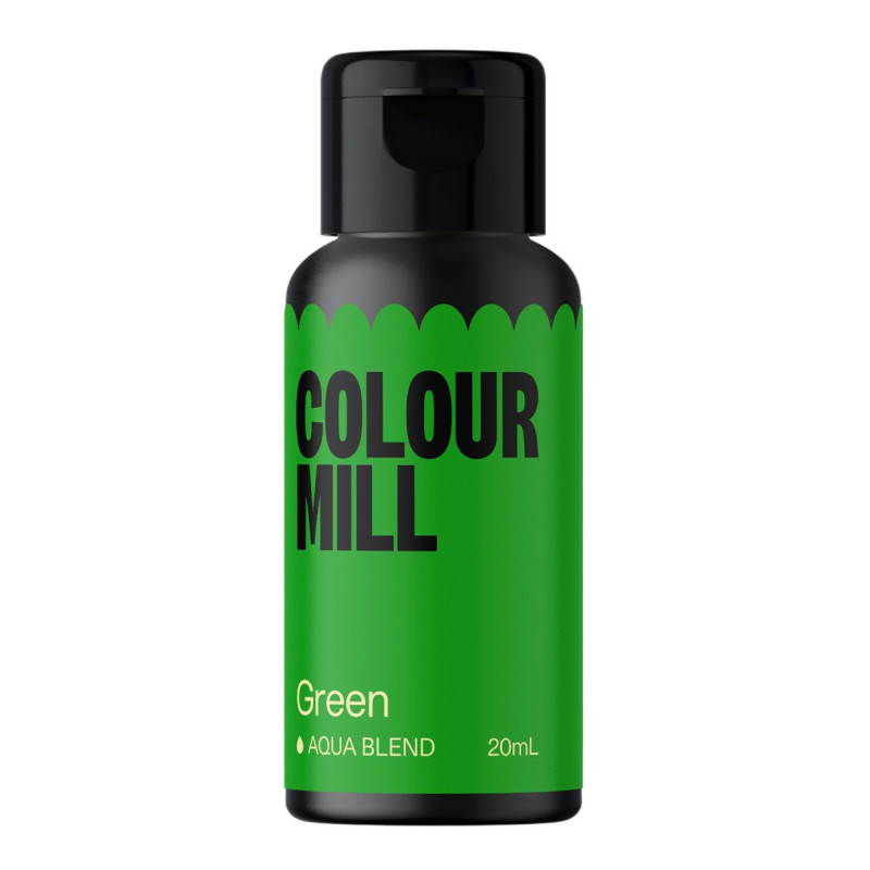 Barwnik Colour Mill Aqua Blend 20ml do lukru, bez, makaroników GREEN