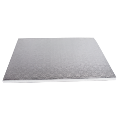 Podkład pod tort SZTYWNY prostokątny PC 30x40 cm Srebrny