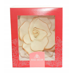 Oblátkový kvet Pastella Rose 12 cm zlatý okraj