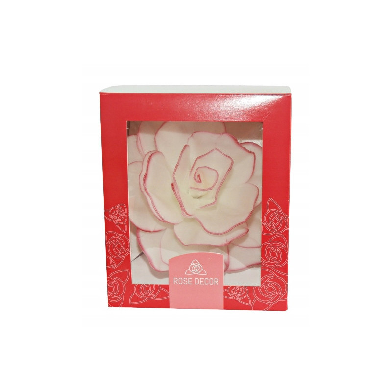 Вафельна квітка Pastella Rose 12 см рожева облямівка