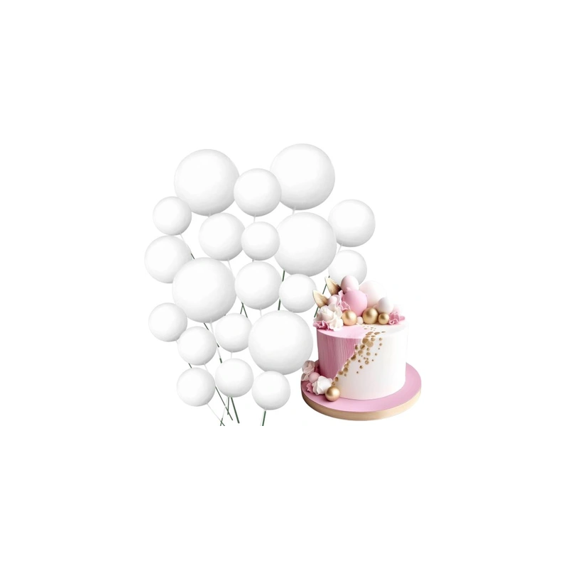 Прикраси для торта Topper BALLS Білий глянець 20 шт.
