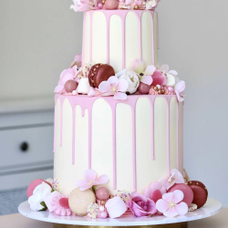 Drip Fun Cakes mit Belag aus WEISSER SCHOKOLADE Drip Fun Cakes mit Belag aus WEISSER SCHOKOLADE