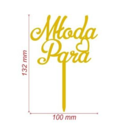 Topper PC Młoda Para Akryl złoty