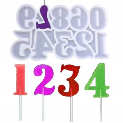 Forma silikonowa na lizaki CYFRY