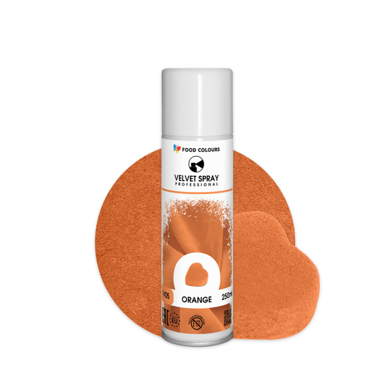 съедобный велюр-спрей Food Colours оранжевый 250 ml