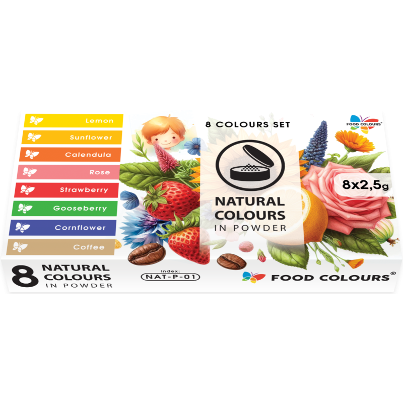 Харчові барвники naturalne Food Colours ZESTAW 8 шт.