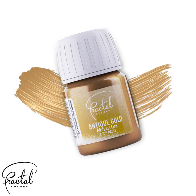 Fractal Metallic food paint 30g ANTIQUE GOLD Starožitná zlatá