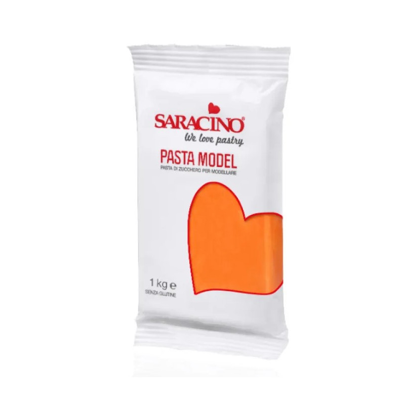 Orange modelling paste 250 g Saracino plastic icing