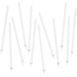 Świeczki Wilton 12 szt. BIAŁE z podstawkami 14 cm