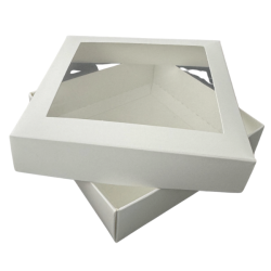 Mézeskalács kartondoboz 12x12x3 cm Fehér 5 db
