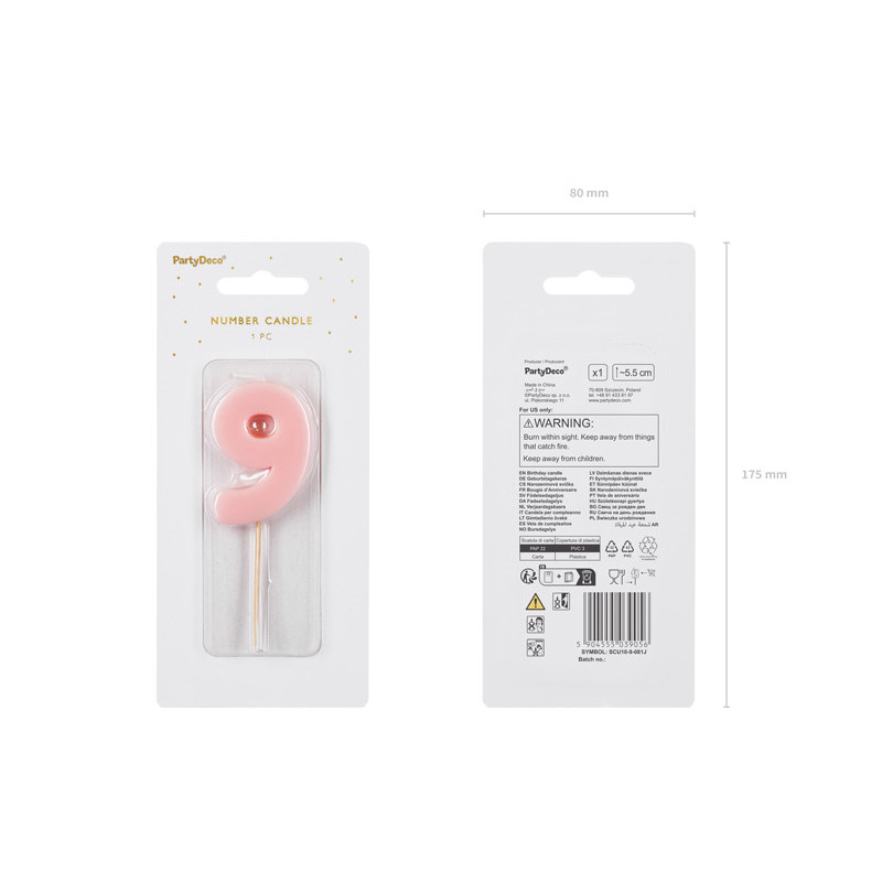 PD 0 rosa Kerze mit Krone
