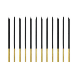 Свічки PD High Black 12 шт. Елегантні 14 см